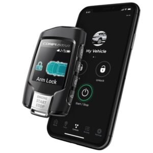 Compustar RFX-2WQ9-FM LCD remote and DroneMobile smartphone control