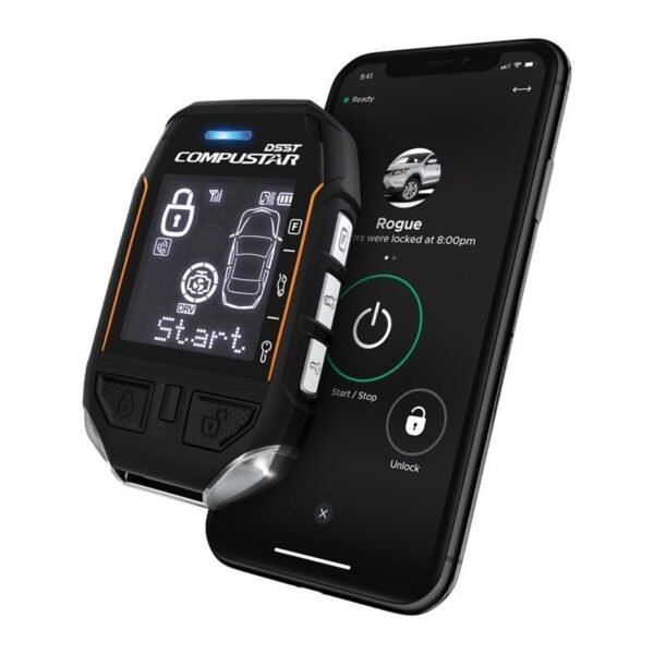 Compustar RFX-2WT12-SS LCD remote and DroneMobile smartphone control