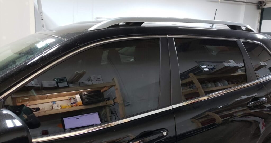 A photo of a black car