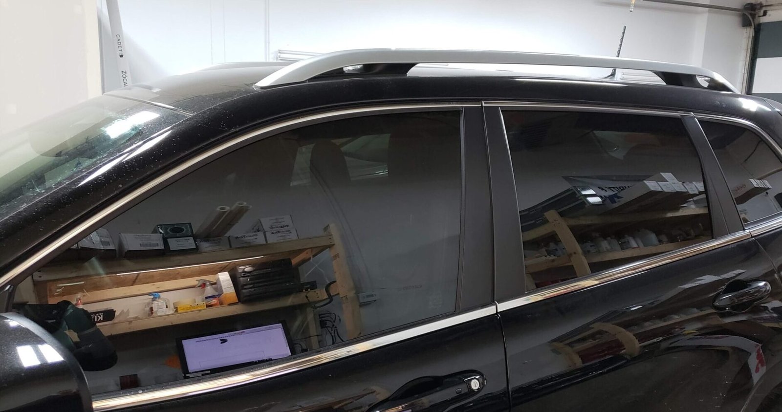 A photo of a black car