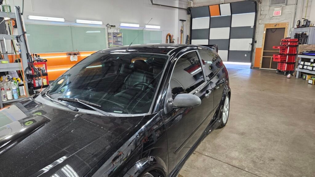 A photo of a black car