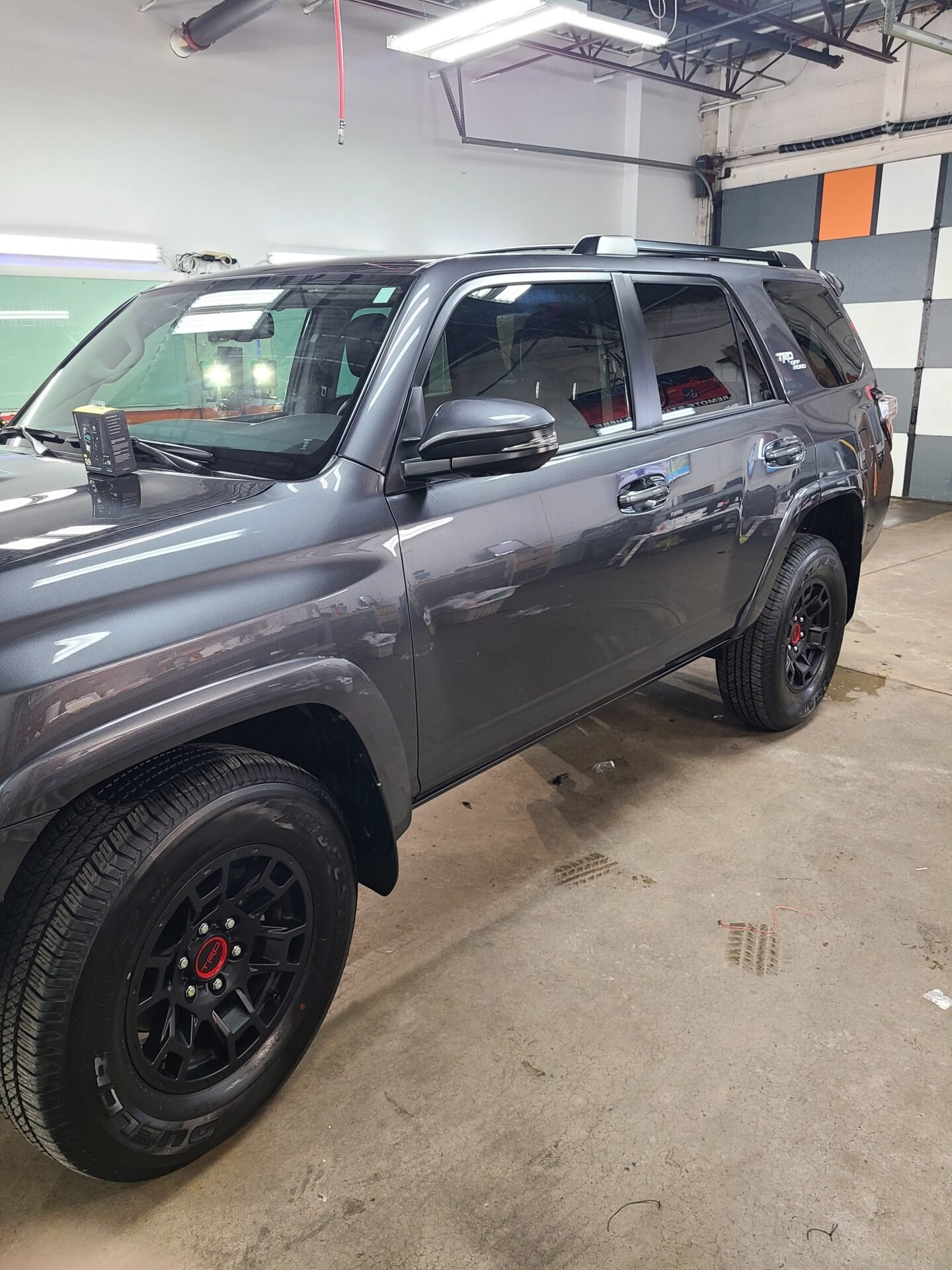 A side view of a car