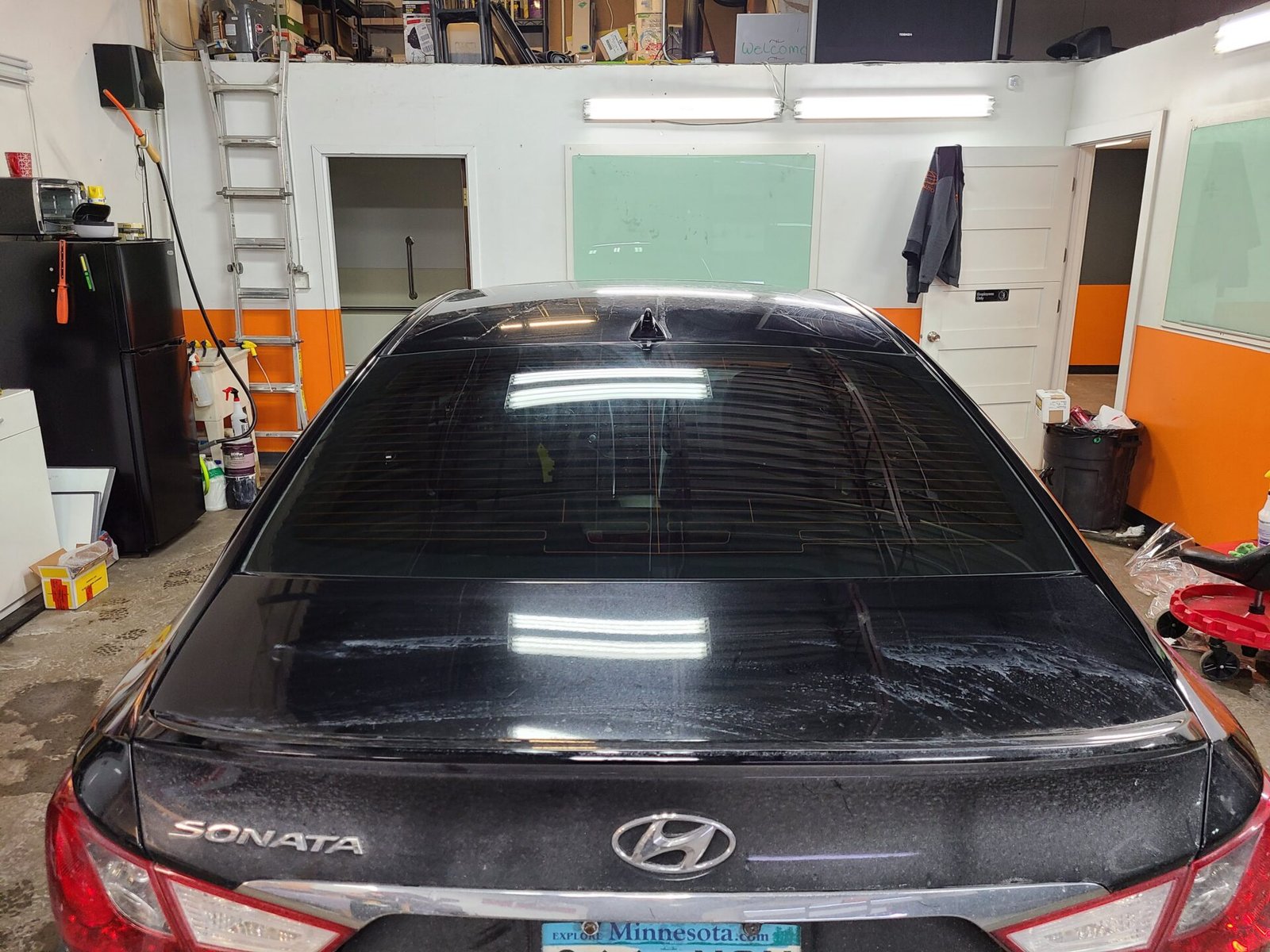 A back of a black car